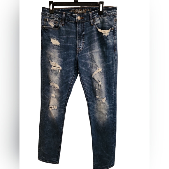 American Eagle Outfitters Other - American Eagle Extreme Flex Men's Blue Distressed Slim Jeans 32x32